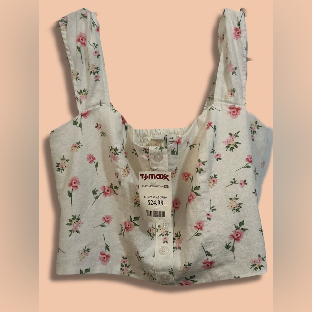 Joie Pink Floral Tank Top